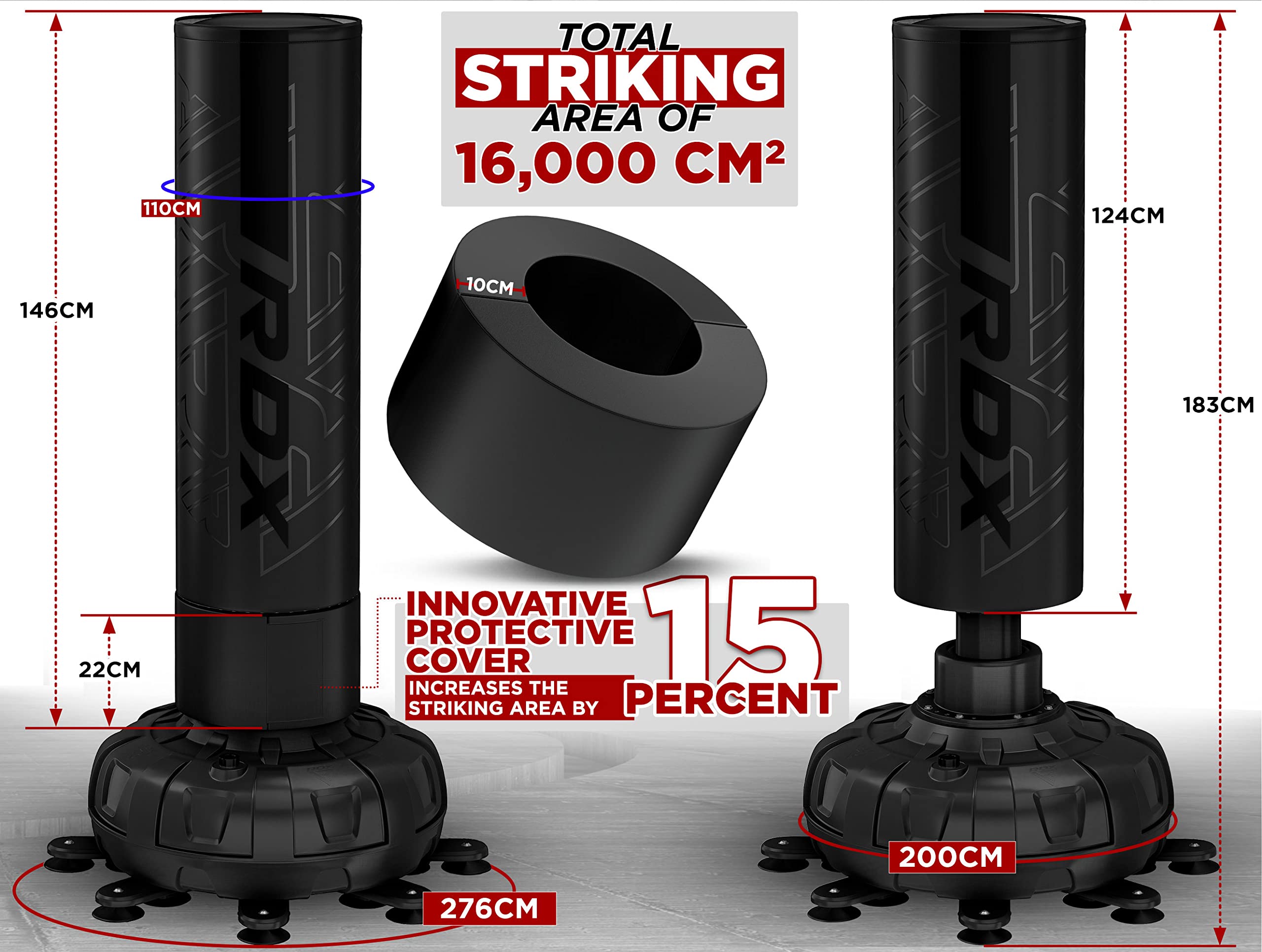 Amazon.com : RDX XXL 330LBS Freestanding Punching Bag with Cover